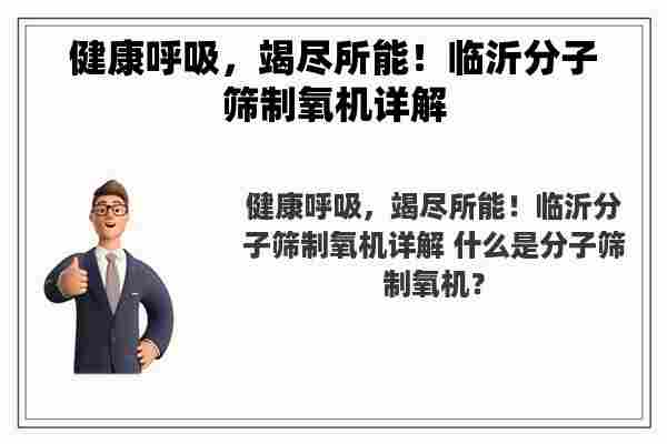 健康呼吸，竭尽所能！临沂分子筛制氧机详解